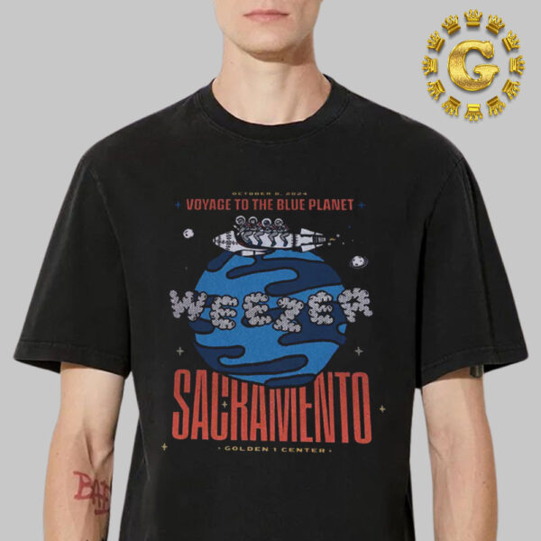 Weezer Event Tee Voyage To The Blue Planet At Golden 1 Center In Sacramento CA On October 8 2024 Unisex T-Shirt