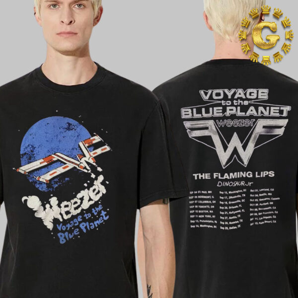 Weezer Official Tee Voyage To The Blue Planet The Flaming Lips Dinosaurjr Tour Dates List 2024 Two Side Unisex T-Shirt