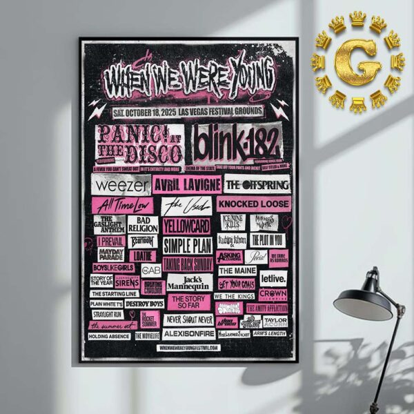 When We Were Young 2025 List Bands At Las Vegas Festival Grounds In Las Vegas On October 18th 2025 Home Decor Poster Canvas