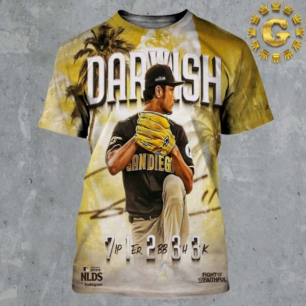 Yu Darvish From San Diego Padres Reach 7 IP 1 ER 2 BB 3 H 3 K MLB 2024 NLDS All Over Print Shirt