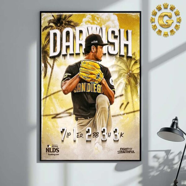 Yu Darvish From San Diego Padres Reach 7 IP 1 ER 2 BB 3 H 3 K MLB 2024 NLDS Home Decor Poster Canvas