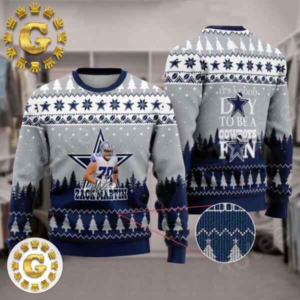 Zack Martin 70 NFL Dallas Cowboys Dallas Cowboys Pattern Classic Gift For Fans Christmas Ugly Sweater