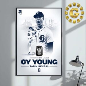 2024 American League Cy Young Award Winner Tarik Skubal Detroit Tigers MLB Home Decor Poster Canvas