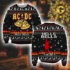 ACDC Angus Young In Throne With Snowflakes 2024 Ugly Christmas Sweater