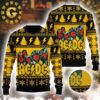 ACDC Angus Young Under The Snowy Night Panttern Classic Knitted White Christmas Ugly Sweater