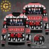 ACDC Band Signature Logo With Thunder Panttern Classic Knitted White Christmas Ugly Sweater