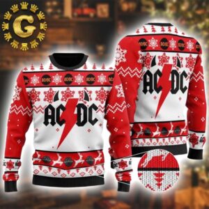 ACDC Big Logo With Horns Holiday Xmas 2024 Holiday Gift Ugly Christmas Sweater