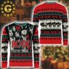 ACDC High Way To Hell Xmas Pattern Knitted Black And Red Pattern Ugly Christmas Sweater