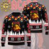 ACDC Signature Hells Bells Xmas 2024 Knitted Red And Black Xmas 2024 Holiday Gift Ugly Christmas Sweater