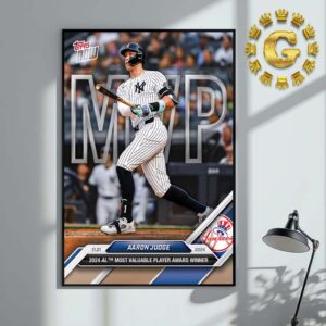 Aaron Judge New York Yankees American League Most Valuable Player Award Winner 2024 MLB Home Decor Poster Canvas