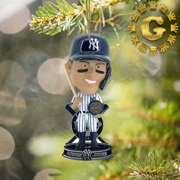 Aaron Judge New York Yankees Is American League MVP Captain MLB Christmas Tree Decorations Ornament