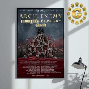 Arch Enemy European Blood Dynasty 2025 Tour Dates List Home Decor Poster Canvas