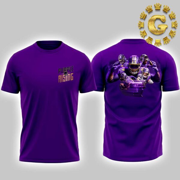 Baltimore Ravens Pubple Rising Alternate Helmet The Signature Logo And Player NFL Two Sides Unisex T-Shirt