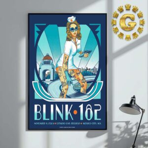 Blink-182 Event Poster At Estadio GNP Seguros In Mexico City MX On November 9 2024 The Bad Nurse Artwork Home Decor Poster Canvas