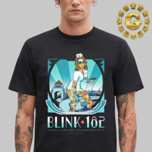 Blink-182 Event Poster At Estadio GNP Seguros In Mexico City MX On November 9 2024 The Bad Nurse Artwork Unisex T-Shirt