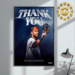 Brandon Crawford San Francisco Giants Thank You MLB Home Decor Poster Canvas