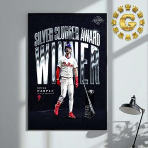 Bryce Harper Philadelphia Phillies Silver Slugger Award Winner 2024 MLB Home Decor Poster Canvas