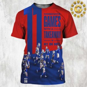 Buffalo Bills 11 Consecutive Games With A Take Away Number 1 In NFL All Over Print Shirt