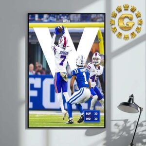 Buffalo Bills Win Indianapolis Colts W 30-20 NFL Home Decor Poster Canvas