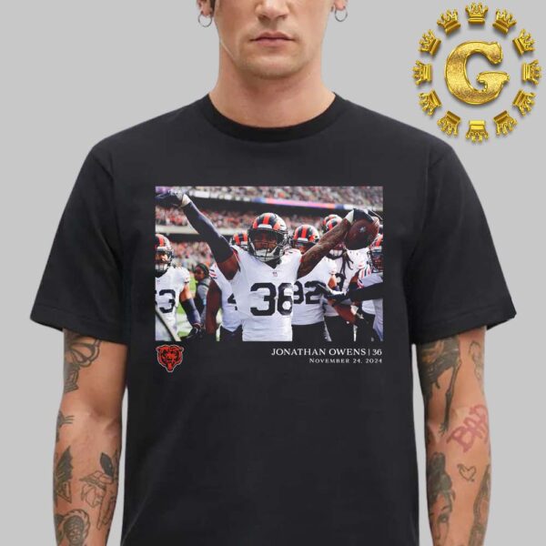 Chicago Bears Jonathan Owens Black NFL Flash Features Week 12 Unisex T-Shirt