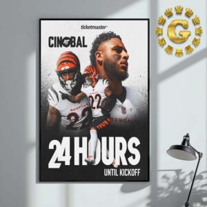 Cincinnati Bengals Cin At Bal 24 Hours Until Kickoff Home Decor Poster Canvas