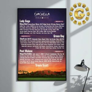 Coachella Yalley Music And Arts Festival 2025 Lineup On April 11 to 20 2025 Home Decor Poster Canvas