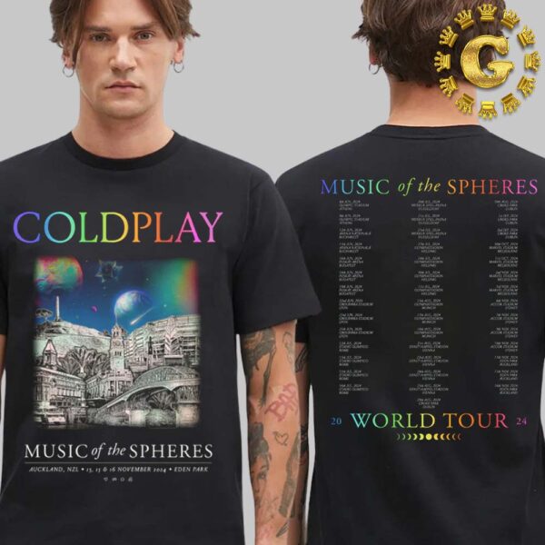 Coldplay Limited Edition Tour Tee Music Of The Spheres At Eden Park In Auckland New Zealand On November 13 15 And 16 2024 Two Sides Unisex T-Shirt