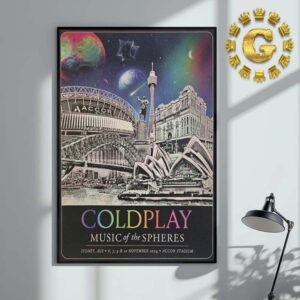 Coldplay Music Of The Sheres Event Poster At Accor Stadium In Sydney Aus On November 6 7 9 And 10 2024 Home Decor Poster Canvas