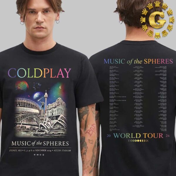 Coldplay Music Of The Sheres Event Poster At Accor Stadium In Sydney Aus On November 6 7 9 And 10 2024 Two Sides Unisex T-Shirt