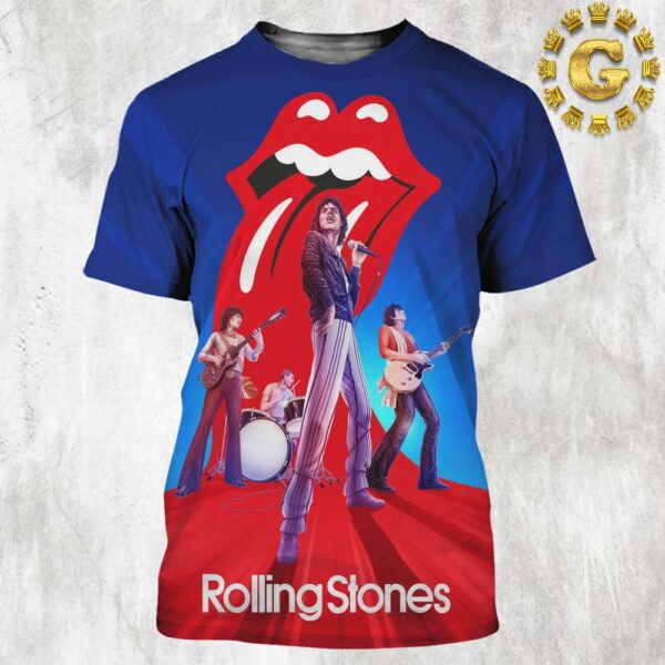 Collectionzz x The Rolling Stones Tour Of The Americas 1975 Pomp Rock Main Edition All Over Print Shirt