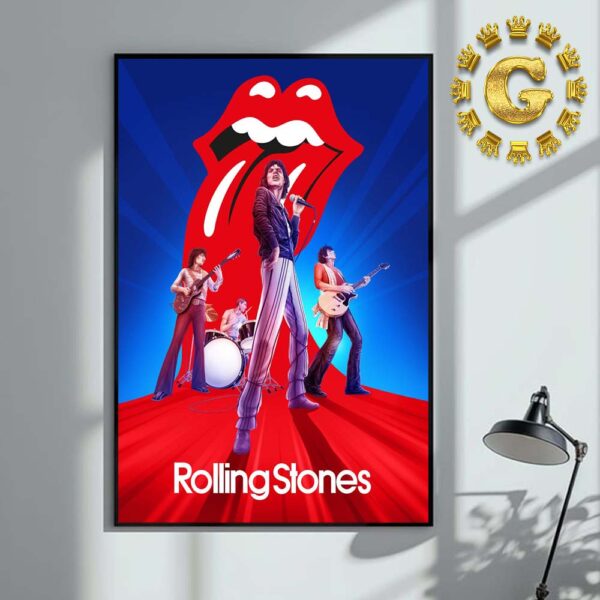 Collectionzz x The Rolling Stones Tour Of The Americas 1975 Pomp Rock Main Edition Home Decor Poster Canvas