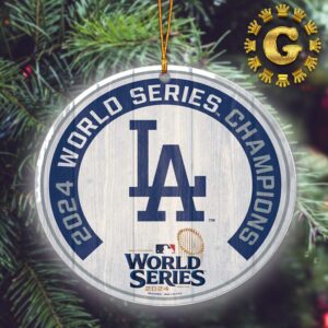 Congrats Los Angeles Dodgers 2024 MLB World Series Champions Holiday Gift Ceramic Christmas Tree Decorations Ornament