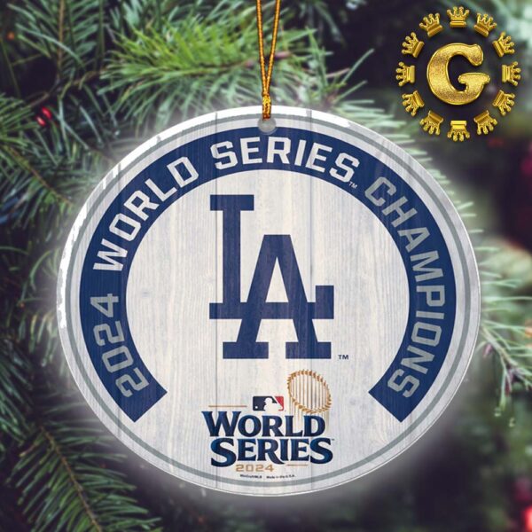 Congrats Los Angeles Dodgers 2024 MLB World Series Champions Holiday Gift Ceramic Christmas Tree Decorations Ornament