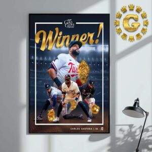 Congratulations To Carlo Santana Minnesota Twins Winner Gold Glove Award 2024 Home Decor Poster Canvas