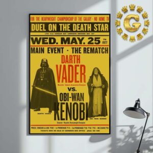 Darth Vader Vs Obi Wan Kenobi Duel On The Death Star Main Event The Rematch Home Decor Poster Canvas