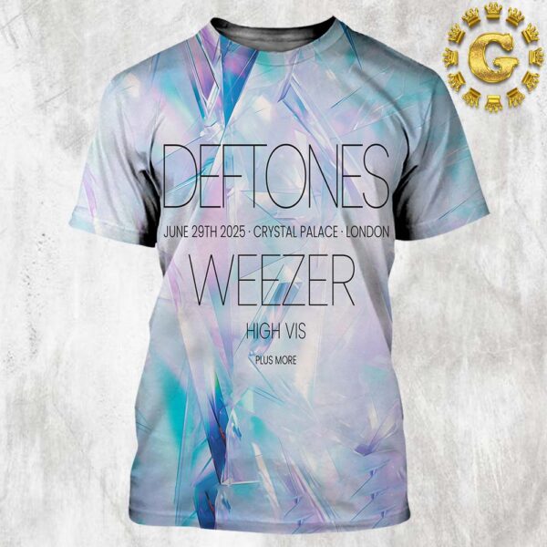 Deftones Band With Weezer Event Poster At Crystal Palace In London On June 29th 2025 All Over Print Shirt