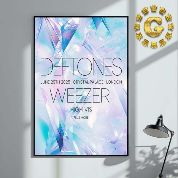 Deftones Band With Weezer Event Poster At Crystal Palace In London On June 29th 2025 Home Decor Poster Canvas