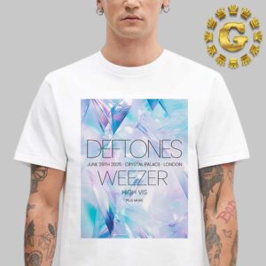 Deftones Band With Weezer Event Poster At Crystal Palace In London On June 29th 2025 Unisex T-Shirt