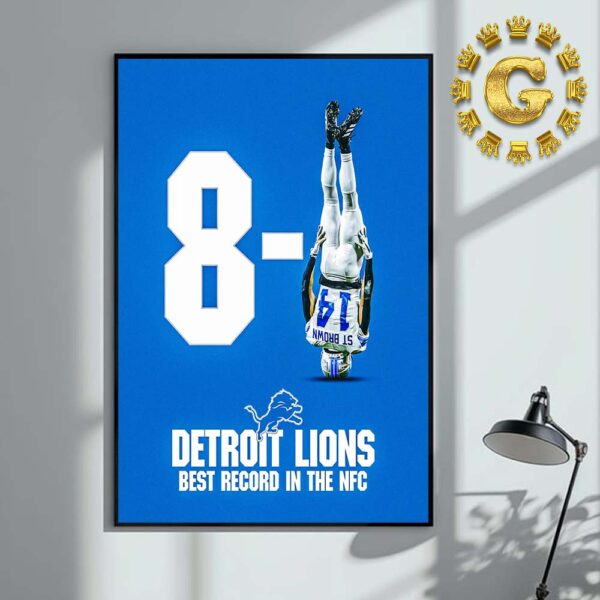 Destroit Lions Best Record In The NFC 8-1 NFL Home Decor Poster Canvas