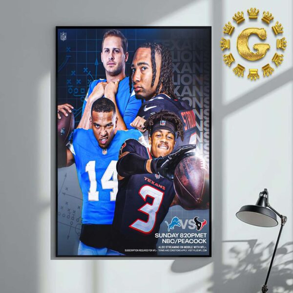 Detroit Lions Vs Houston Texans NFL 2024 Home Decor Poster Canvas