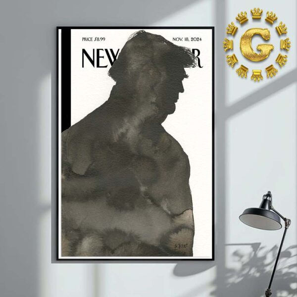 Donald Trump Looming Silhouette A Reminder That A Second Term New Yorker On November 18th 2024 Home Decor Poster Canvas