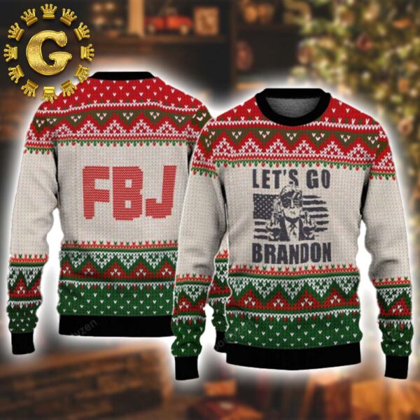 FJB Let’s Go Brandon Trump Funny Pattern Classic Gift For Fans Christmas Ugly Sweater