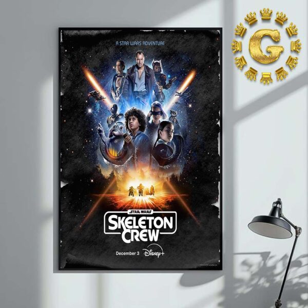 First Poster For Star Wars Skeleton Crew Releasing On DisneyPlus On December 3 2024 Home Decor Poster Canvas