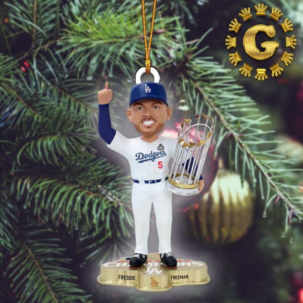 Freddie Freeman Los Angeles Dodgers FOCO 2024 World Series Champions Christmas Tree Decorations Ornament