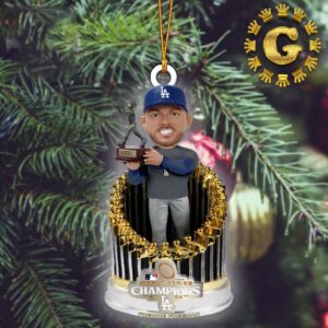 Freddie Freeman Los Angeles Dodgers FOCO 2024 World Series Champions Exclusive Player In Trophy Christmas Tree Decorations Ornament