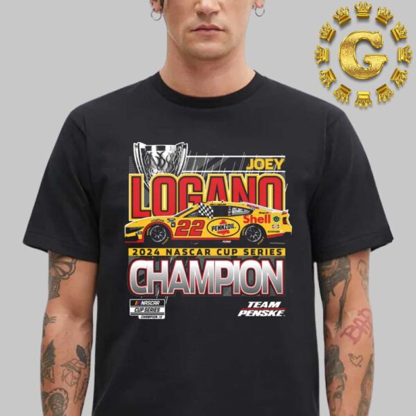 Joey Logano Team Penske Black 2024 NASCAR Cup Series Champion Official Unisex T-Shirt