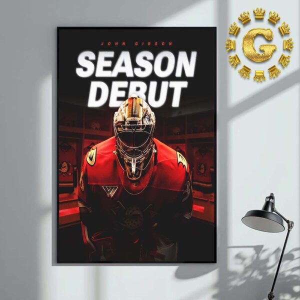 John Gibson Anaheim Ducks Season Debut 39 Save And 194th Career Win NHL Home Decor Poster Canvas