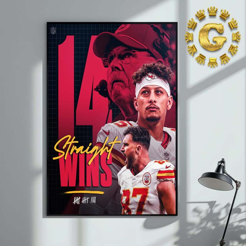 Kansas City Chiefs 14 Straight Wins NFL Home Decor Poster Canvas