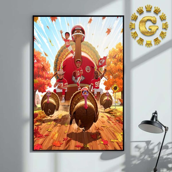 Kansas City Chiefs Happy Thanksgiving Chiefs Kingdom Home Decor Poster Canvas