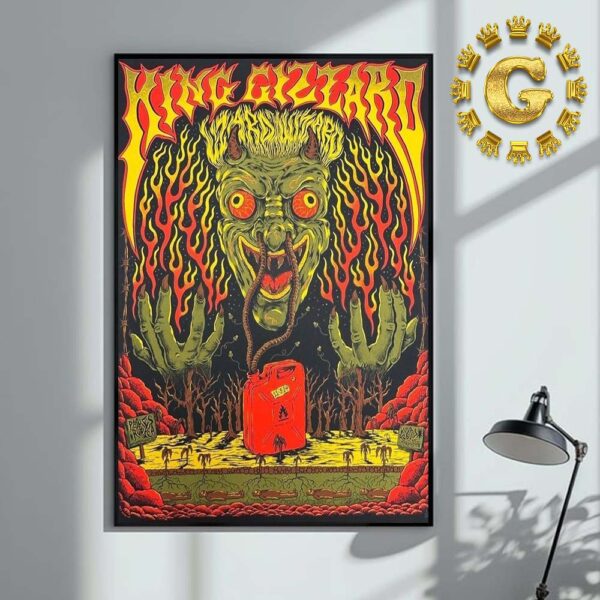 King Gizzard And The Lizard Wizard Event Poster At Vina Robles Amphitheatre In Paso Robles CA On November 3 2024 Home Decor Poster Canvas